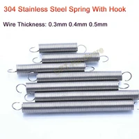 5pcs 304 stainless steel extension spring wire diameter 0 30 40 5mm length 10120mm extension spring with hook be customized