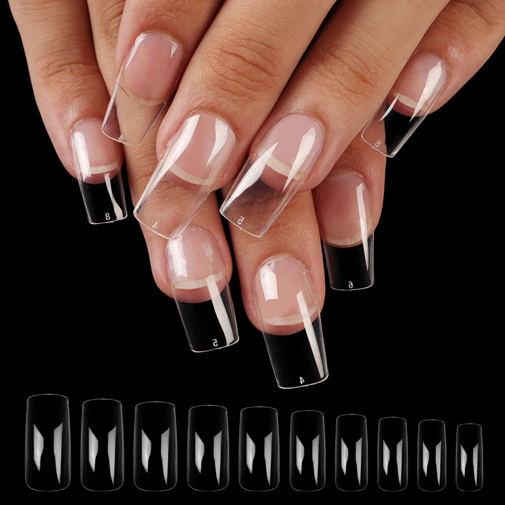 

500 pcs/bag French Full Cover False Nail Tips Without Trace Acrylic Artificial Fake Nails Art Manicure Tools