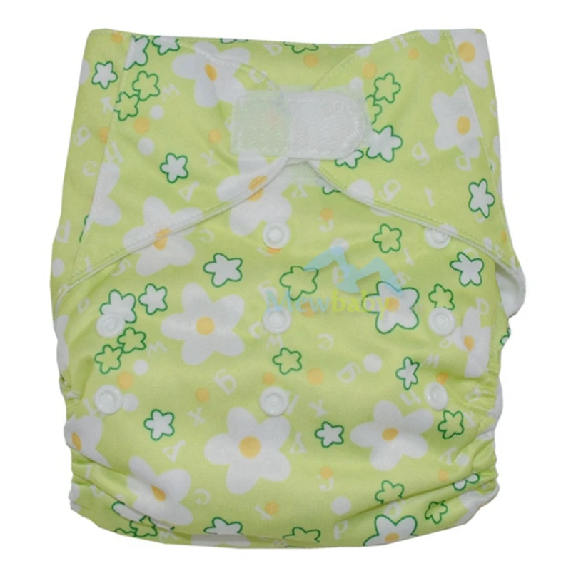 Printed Pocket Diapers One Size Fits All Cloth Diaper with 1 pieces 3-layer Microfiber Insert GT59 | Мать и ребенок