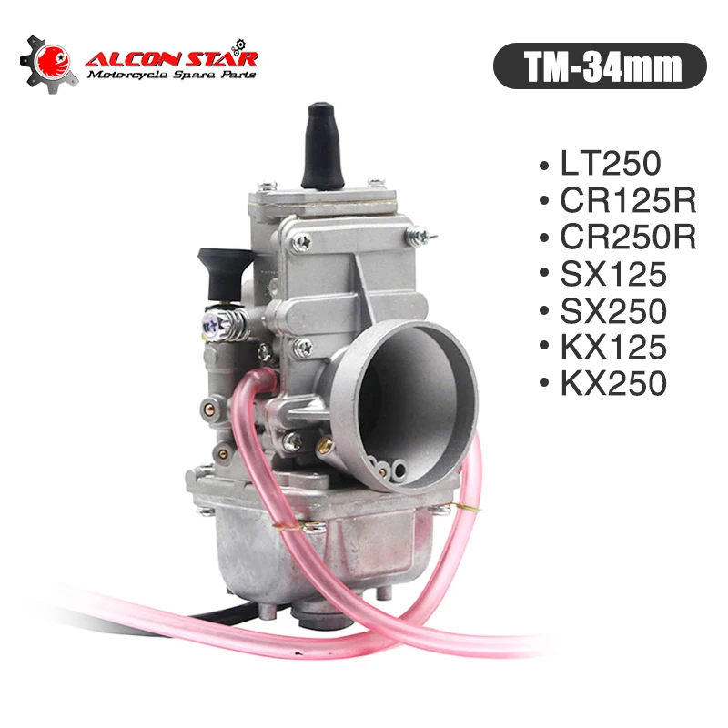 

Alconstar TM34mm Mikuni TM34-2 Flat Slide Carburetor 2T 4T For Mikuni HONDA LT250 CR125R CR250R SX125 For KAWASAKI KX125
