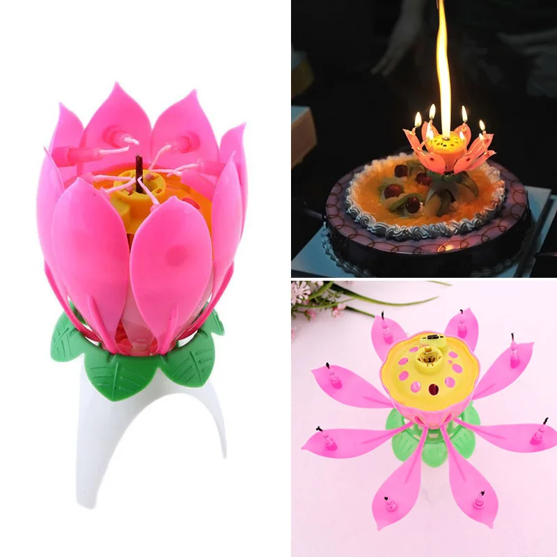 

Новинка, музыкальная свеча Joy пение на день рождения, цветущая музыкальная свеча Monolayer Lotus, Свеча CLA88