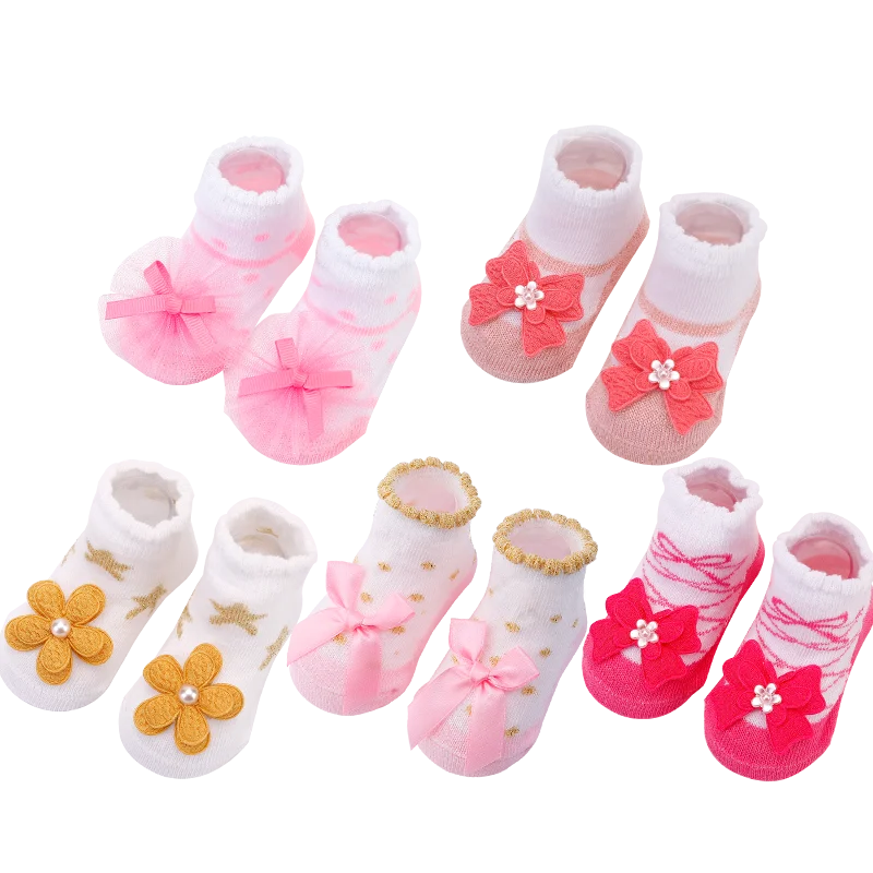 

5 Pairs/lot Newborn Baby Socks Infant Cotton Socks Baby Girls Lovely Short Socks Clothes Accessories For 0-6,6-12,12-18 Month
