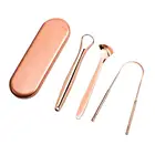 Скребок для языка 3 шт.компл. с удобным чехлом для путешествий, набор зубной щетки для плохого дыхания, металл для взрослых, устранение профессиональных T X7P8