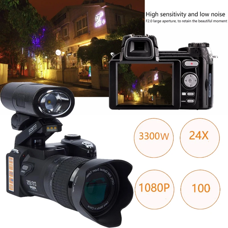 PROTAX D7100 цифровая камера 33MP FHD DSLR Полупрофессиональная 24x телефото и