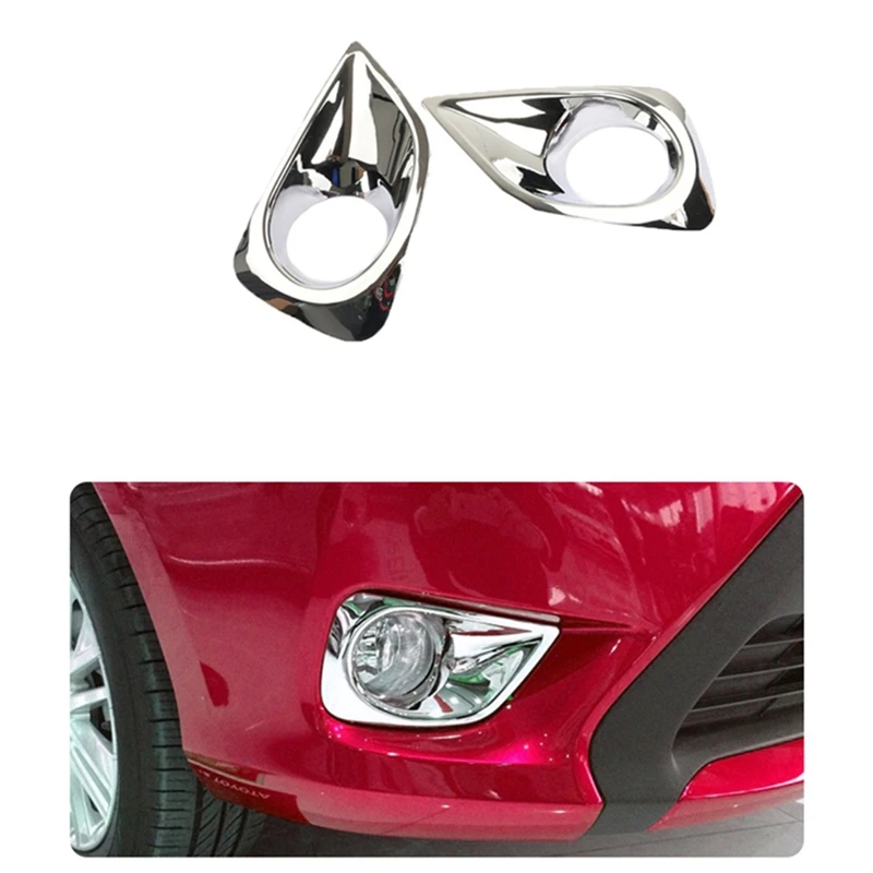 

Car ABS Chrome Front Fog Lamp Light Cover Trim Foglight Frame Decorations for Toyota Vios/Yaris 2014-2016 Car Styling