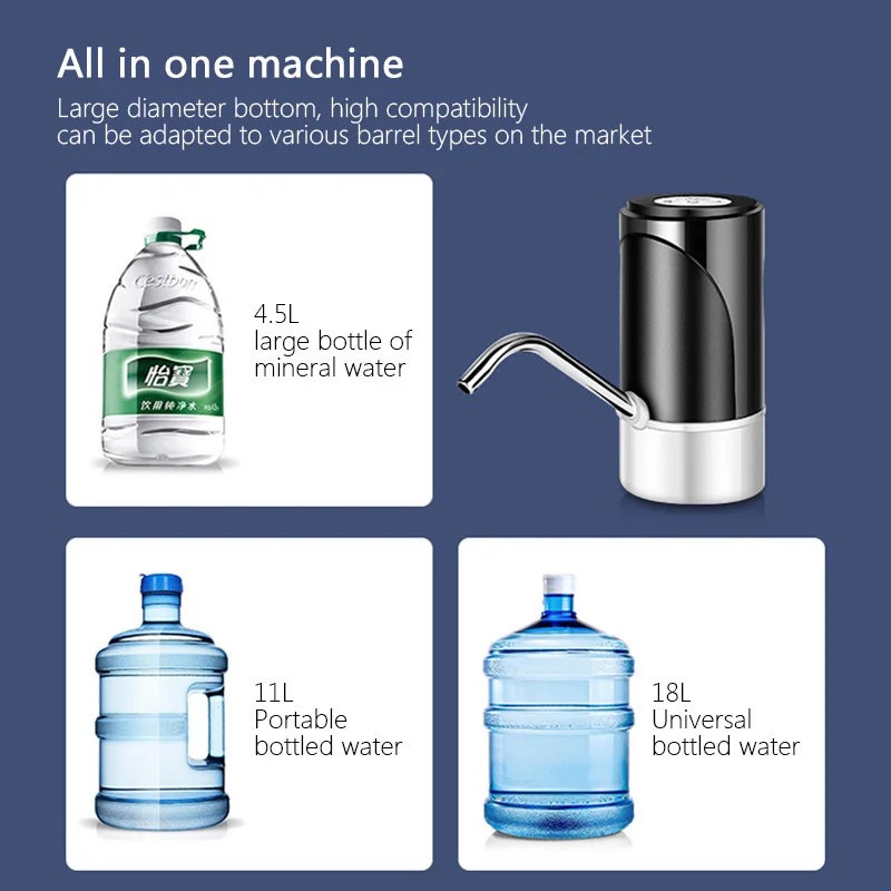 

USB Charging Automatic Electric Barreled Water Pump Home Office Pure Water Drinking Water Dispenser dispensador de agua