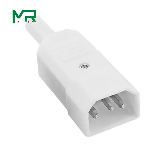 male head white IEC 10A 250V прямые Кабель с разъемом для подключения к Rewireable C13 C14 разъем проводов Мощность Разъем 3-контактный разъем переменного тока - Цвет: male head white