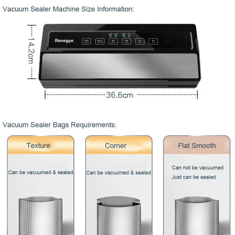 Xiaomi Mijia Automatic Electric Food Vacuum Sealer Kitchen Fresh Packaging Machine Portable Household Commercial Sealing Device | Бытовая