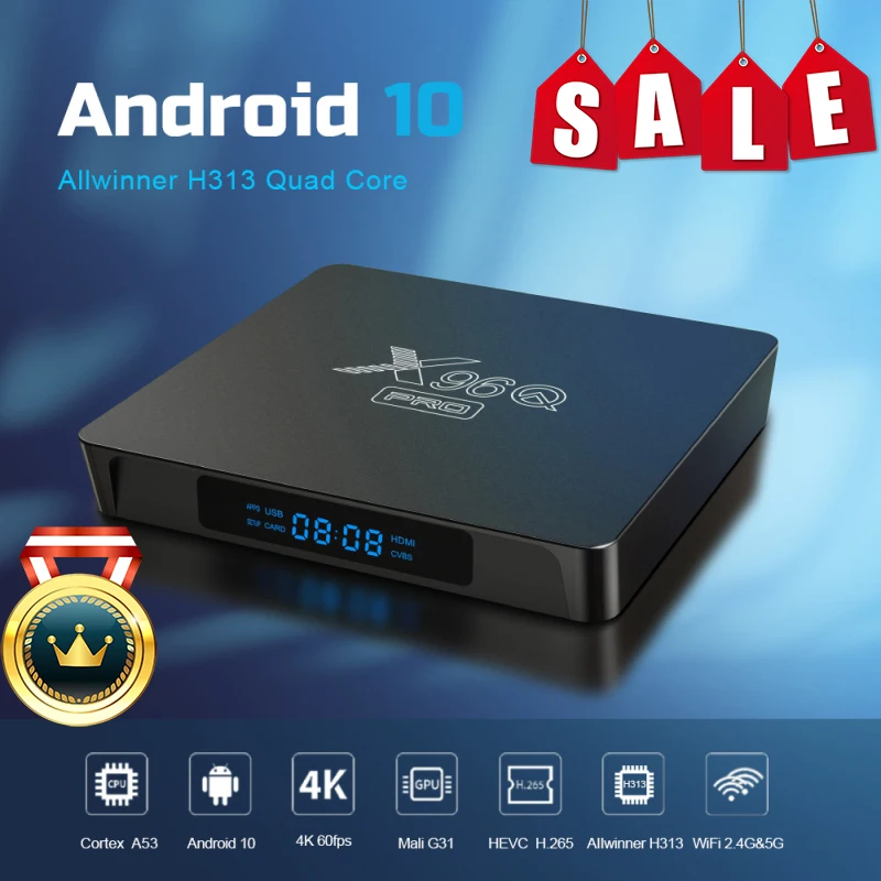 

X96Q PRO Android 10 TV BOX With 2GB 16GB 4K 1080p 2.4G&5G Wifi Google Voice Assistant Youtube Set Top Box 1G 8G