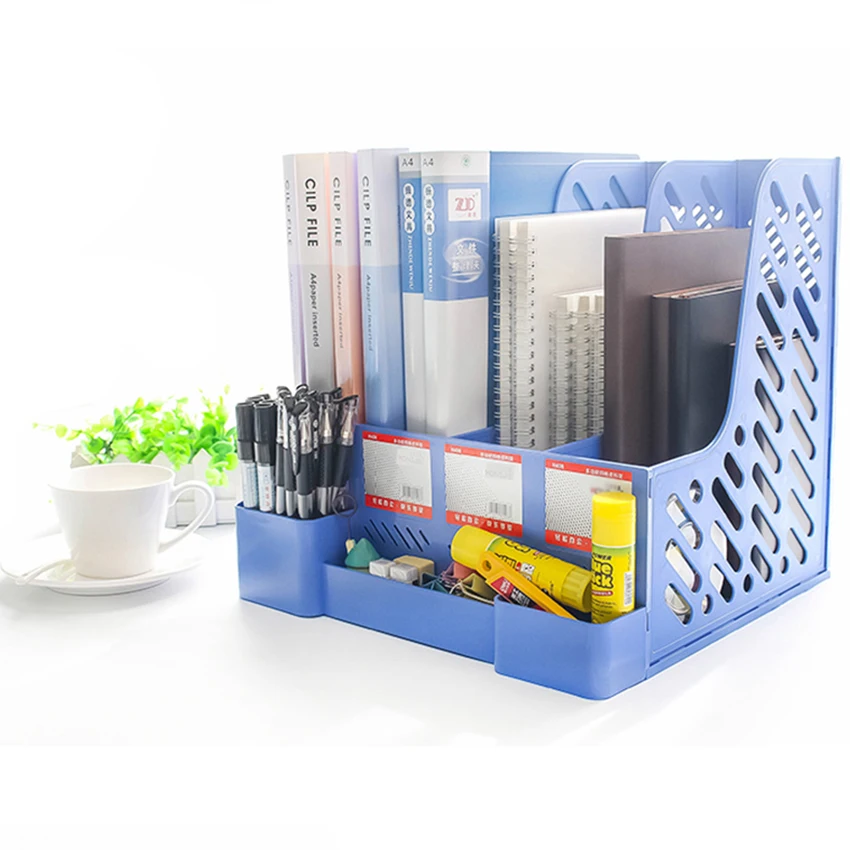 Вместительный Настольный органайзер для документов с 4 отделениями бумажная