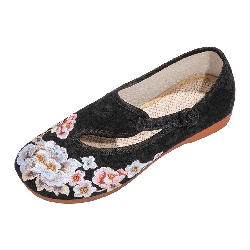 

Yuan Embroidery Summer/Autumn Women Shoes Ballet Flats Chinese Pavilion Embroidery Shoes Round Toe Fabric Shoes ShiYunQiu