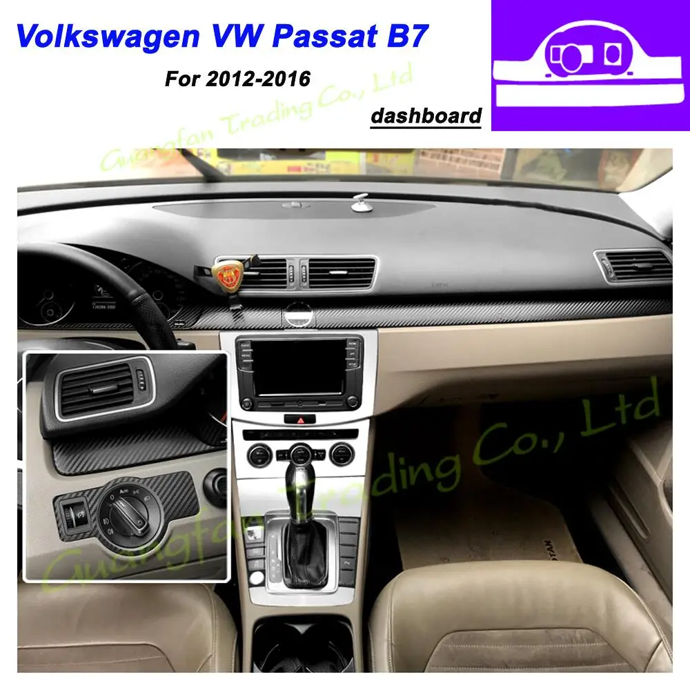 

For Volkswagen VW Passat B7 12-16 Car-Styling 3D/5D Carbon Fiber Car Interior Center Console Color Change Molding Sticker Decal