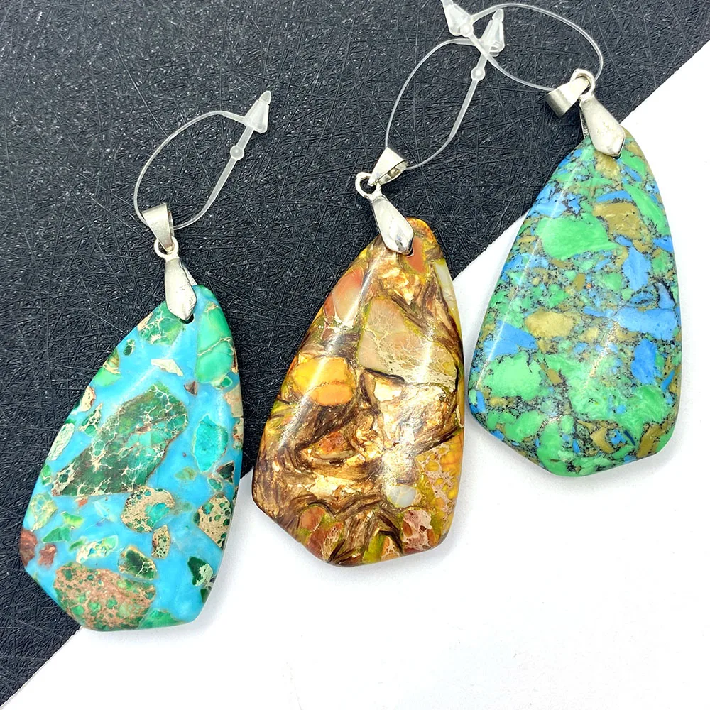 

Natural Stone Turquoise Pendant Necklace Drop Shape Polishing Craft Charm Suitable for DIY Making Women's Jewelry Bracelet Gift