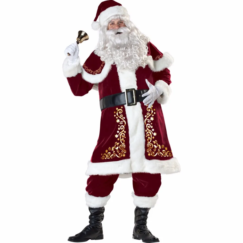 

Эксклюзивный мужской Рождественский костюм ACKLAND, костюм Санта-Клауса для косплея, праздничная униформа