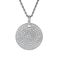 iced out round full bling bling pendant necklace mirco pave prong setting men women female male fashion hip hop jewelry bp115