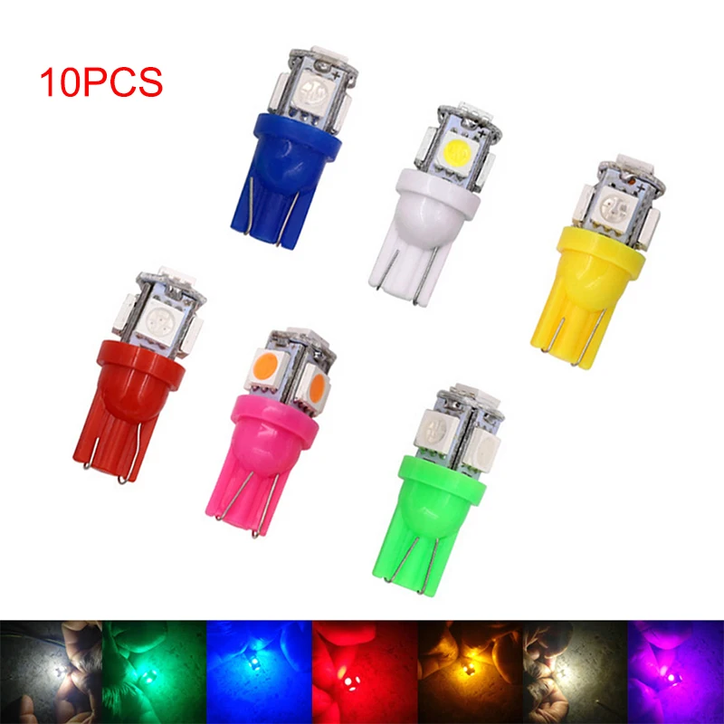10X T10 5050 SMD 5 СВЕТОДИОДНАЯ автомобильная лампа с клиновидным хвостом розовая