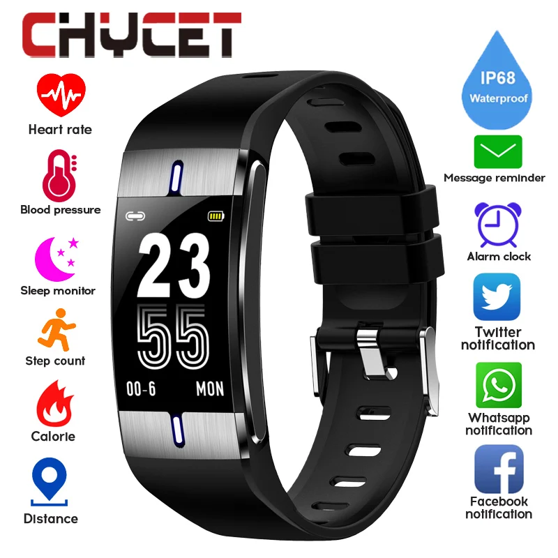 Смарт браслет для мужчин и женщин Водонепроницаемый Фитнес с функцией измерения