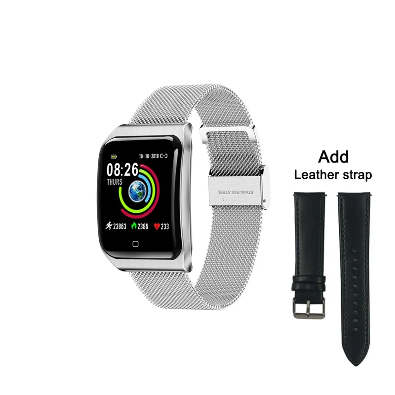 Add Leather strap F9 Смарт-часы мужские 1,3 дюймов экран металлические часы сердечный ритм кровяное давление smartwatch водонепроницаемый IP68 бизнес умный Браслет - Цвет: Add Leather strap