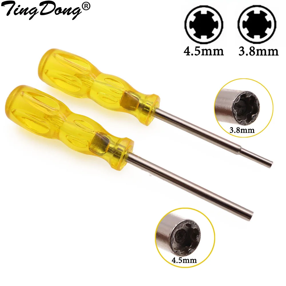 1PCS Yellow Handle Security Bit 3.8mm 4.5mm Hexagon Screwdriver 3.8 4.5 Open Tool Gamebit for Nintendo NGC SFC NES Gameboy