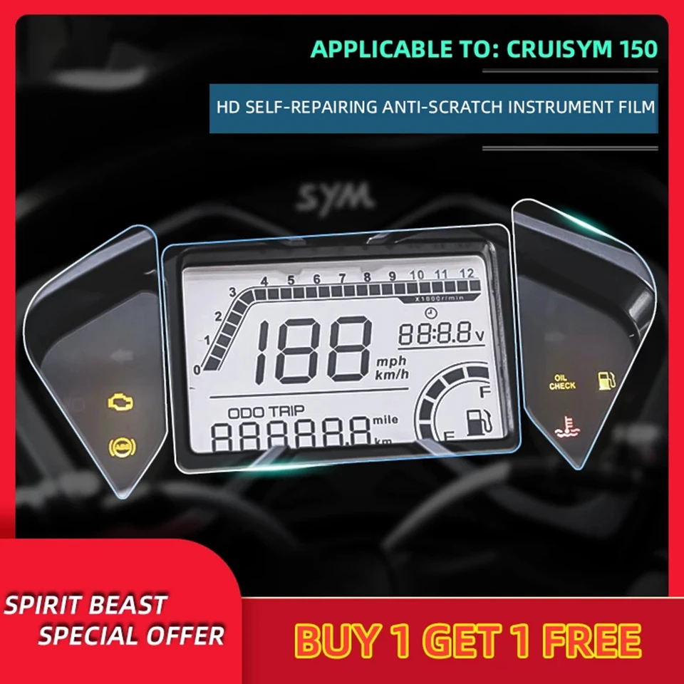 

Spirit Beast Motorcycle speedometer TPU Scratch Protection Film scooter Dashboard Screen Instrument Film For SYM CRUISYM 150