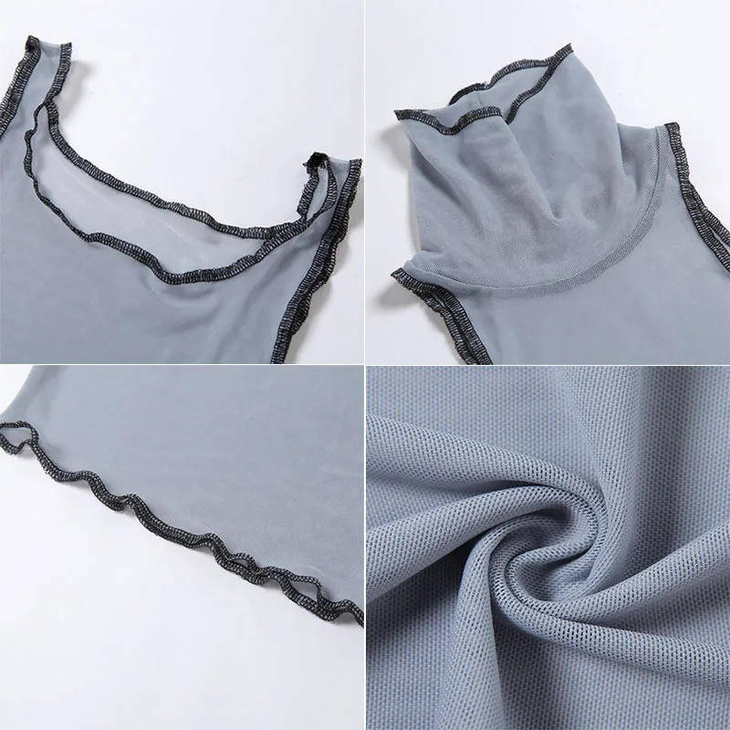 Прозрачная Сетчатая футболка для девушек Y2k Готическая без рукавов топы уличная