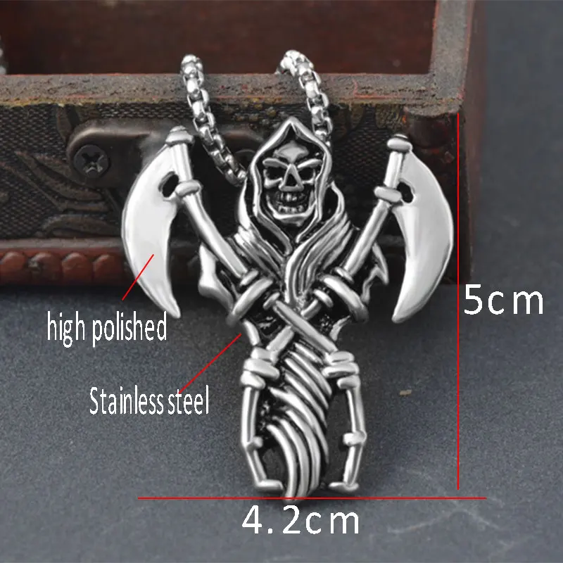 Ожерелье из нержавеющей стали с серповидной головкой винтажное ожерелье в стиле