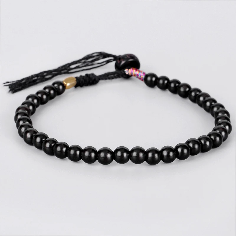 Бусы ручной работы из натуральной кокосовой скорлупы тонкий браслет с медным