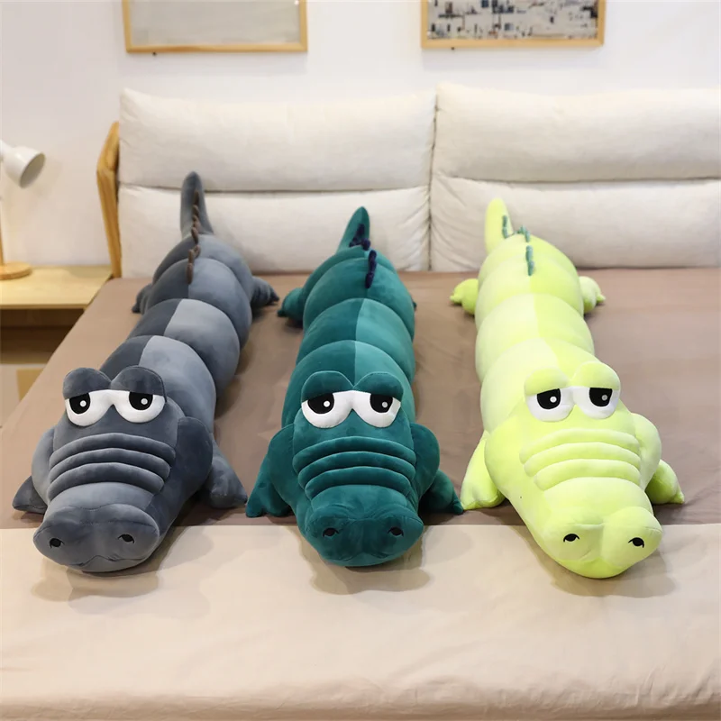 

120cm Simulation Crocodile Plush Toy Stuffed Lifelike Alligator Doll Kids Pillow Room Sofa Decor Soft Ocean Animals Gift