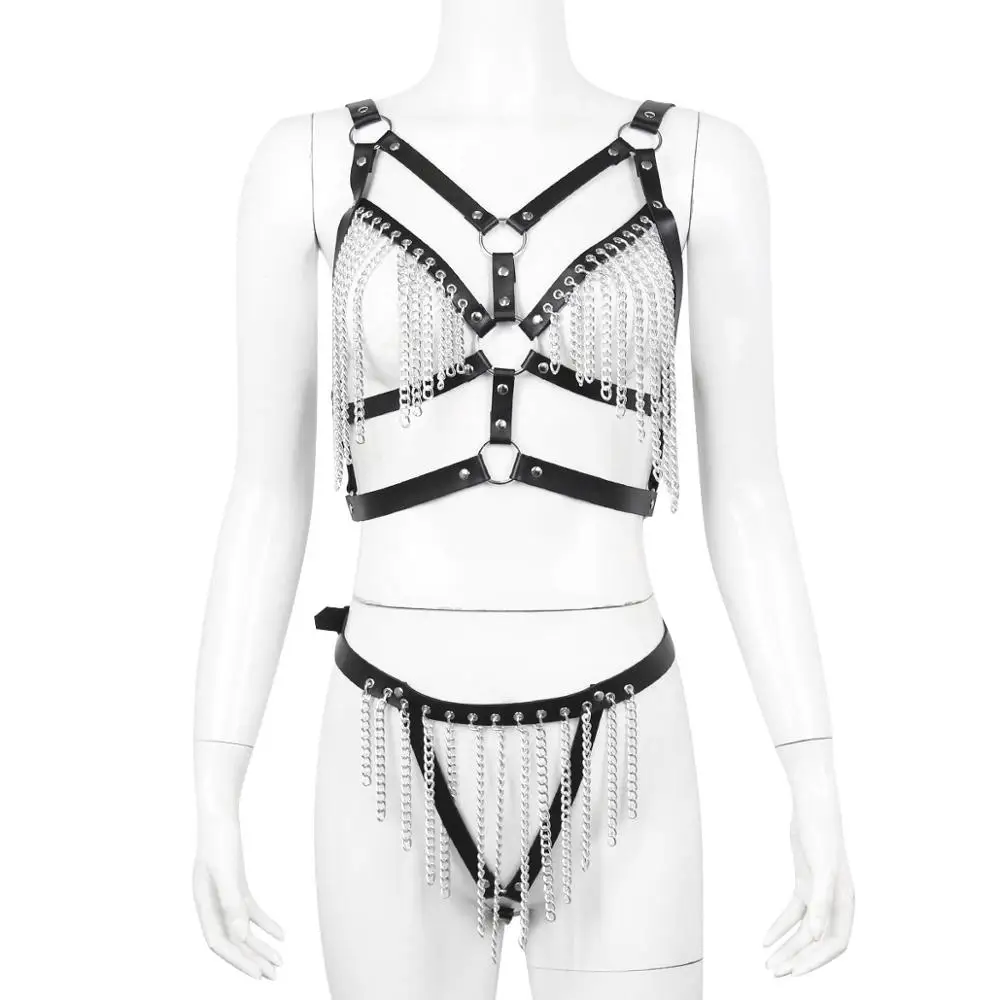 Сексуальный кожаный женский ремень для тела ног поясные ремни бюстгальтер