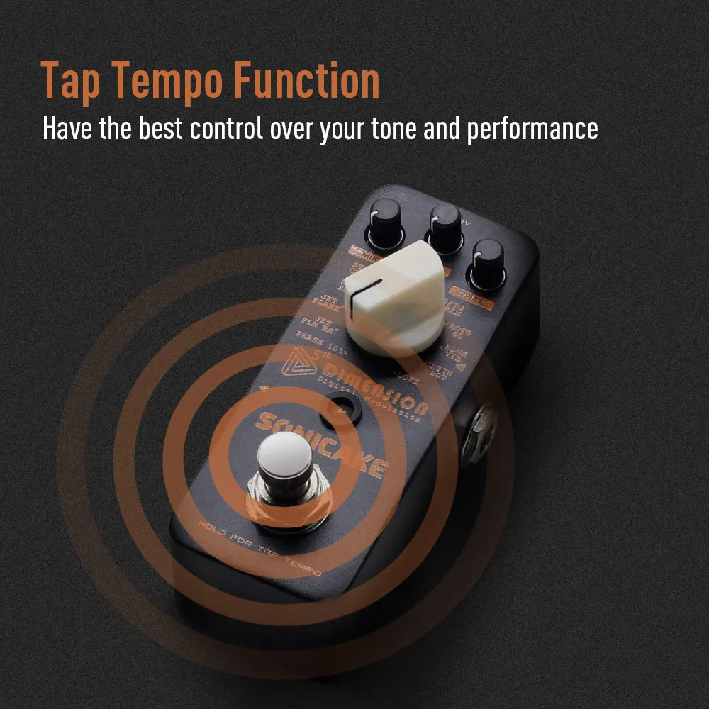 Педаль эффектов цифровой модуляции 5-го размера SONICAKE с 11 эффектами Phaser Flanger хор