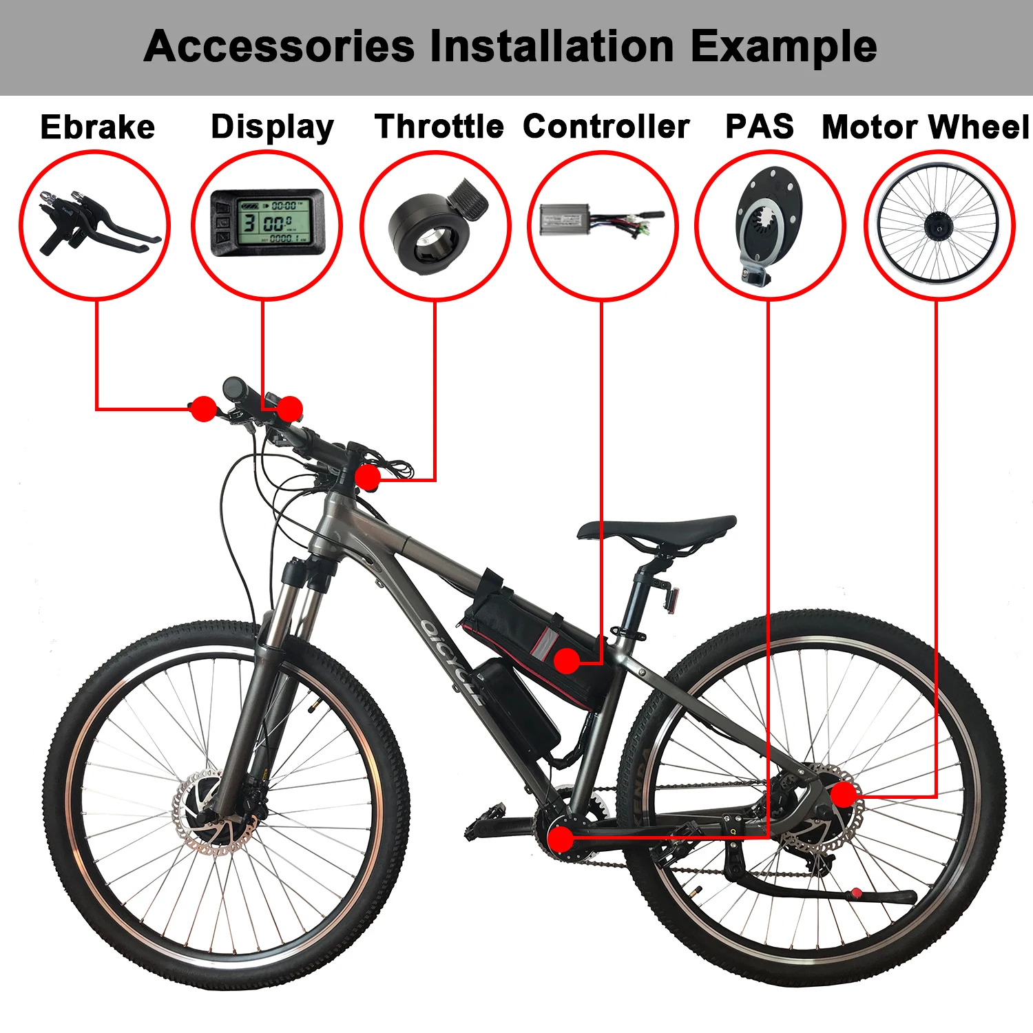 

Electric Bicycle Conversion Kit KT LCD7 Display 36V 48V 350W Brushless Hub Motor 20 - 29inch 700C Front Rear Rotate Wheel Ebike