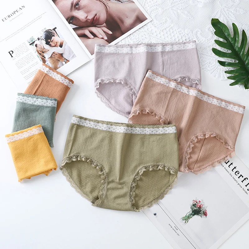 

Lace Panties for Women Seamless Middle Waist Underpants Female Breathable Intimates Ladies Briefs New Underwear