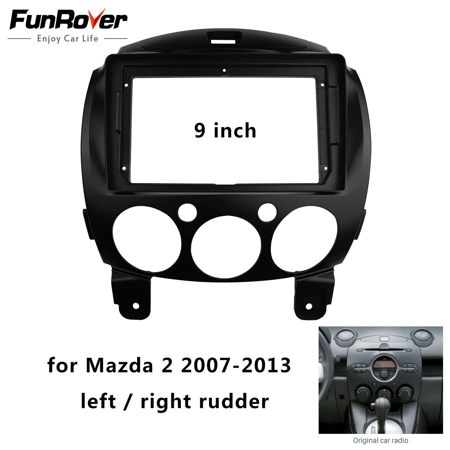 9 дюймовая рама радиоприемника для MAZDA 2 2010 + комплект приборной панели стерео