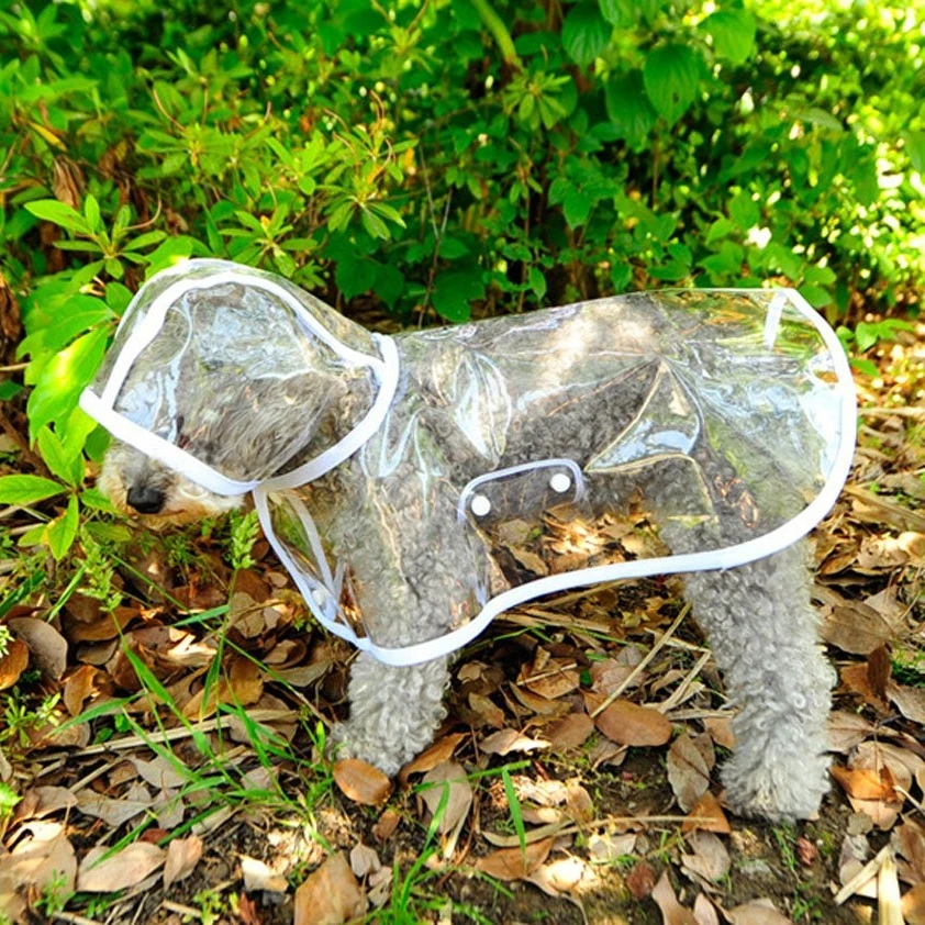 Водонепроницаемый собака плащ с капюшоном прозрачная ПЭТ собаки для щенков