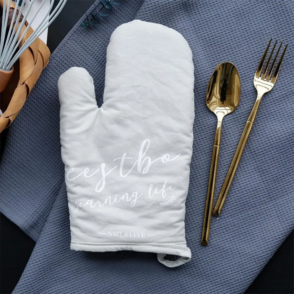

1Pc Cotton Oven Glove Heatproof Mitten Kitchen Cooking Insulated Mitt Glove Non-slip Oven Microwave Thickening S2F3