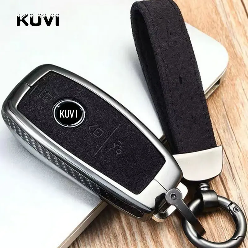 

New Alloy suede Car Key Cover Case Shell Protective Bag For Mercedes Benz A C E S G GLS Class W177 W205 W213 W222 G63