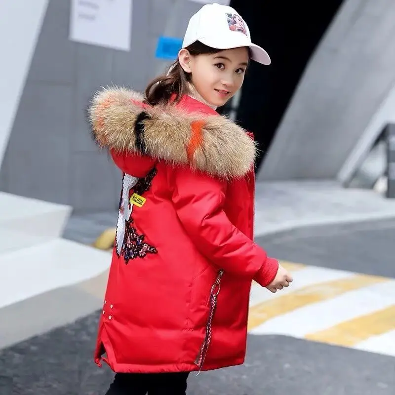 Куртка для девочек осенне зимнее теплое хлопковое пальто Модное детское с