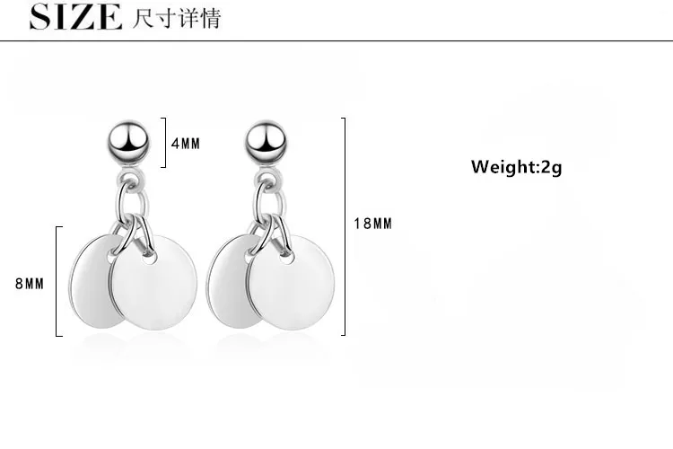 Личность Золотой Круглый диск 925 пробы серебряная серьга геометрической формы