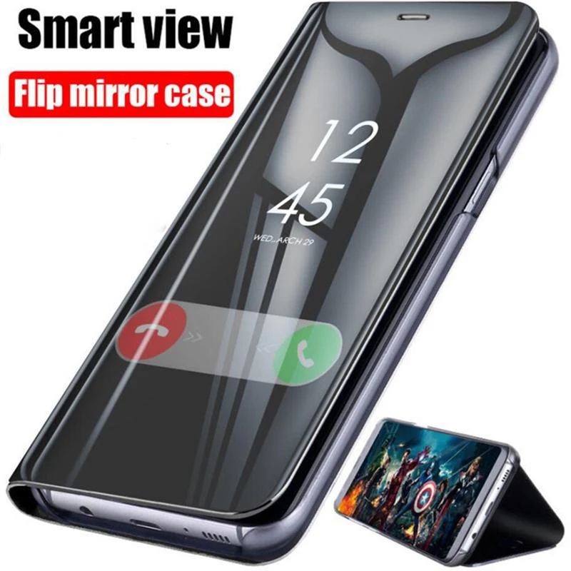 

Smart Mirror View Flip PU Leather Phone Case For Samsung Galaxy S20 S10 S9 S8 S7 Note 10 9 8 Case Cover