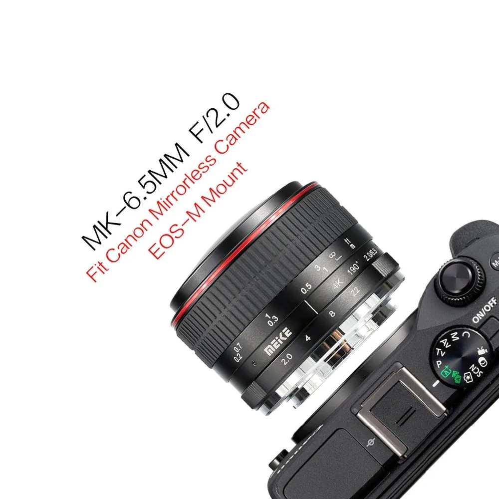 Meike 6,5 мм F2.0 Ультра Широкий Рыбий глаз объектив с фиксированным фокусным расстоянием для Canon EOS-M Mirorrless Камера M100 M10 M6 M5 M3 M2 M50