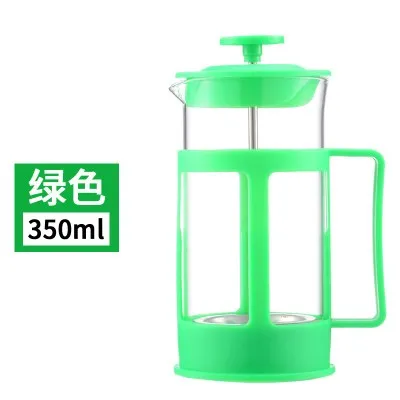 Green Пластиковый Френч-пресс, кофейник, фильтр, кофейник, бытовая кофемашина Moka, кофейник, Перколятор, инструмент 350 мл - Цвет: Green