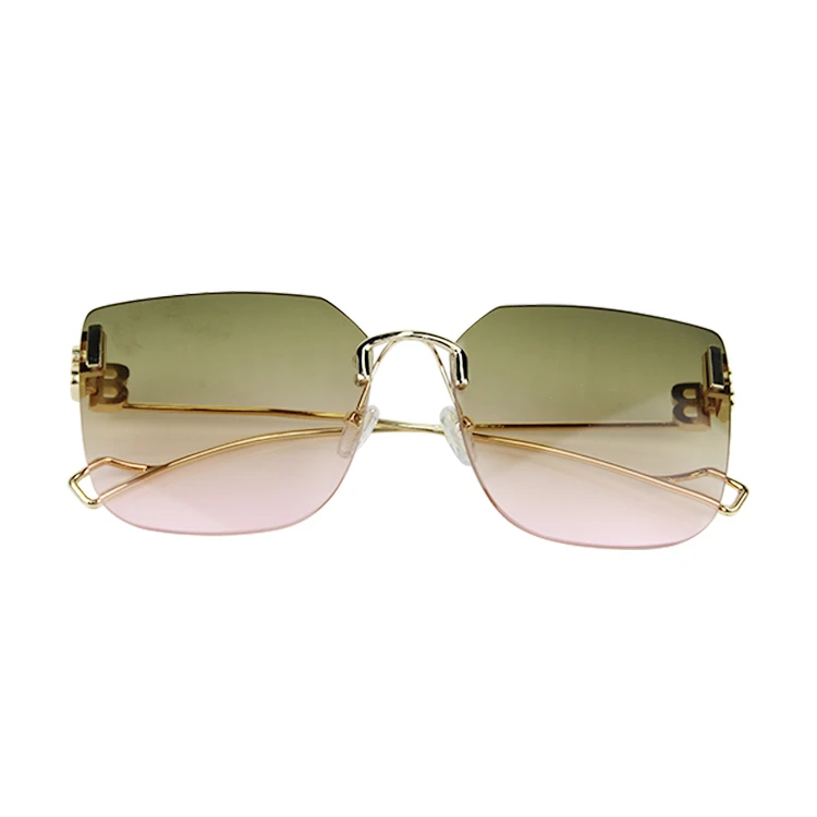 

Rimless Brand Sunglasses Fashion Popular Women Men Shades Small Square Sun Glasses for Female Summer Traveling Brown Oculos