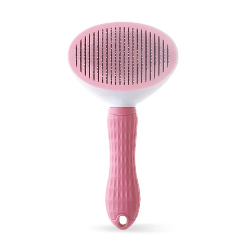 

Soft Handle Pet Comb Stainless Steel Needle Dog Brush Automatic Cleaning Pet Hair Removal Brush Pet Cleaning Supplies