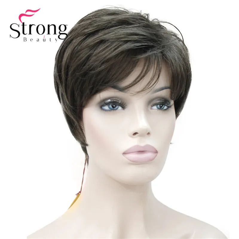#8 StrongBeauty короткий слоистый блонд лохматый Классический колпачок полный синтетический парик выбор цвета - Цвет: #8