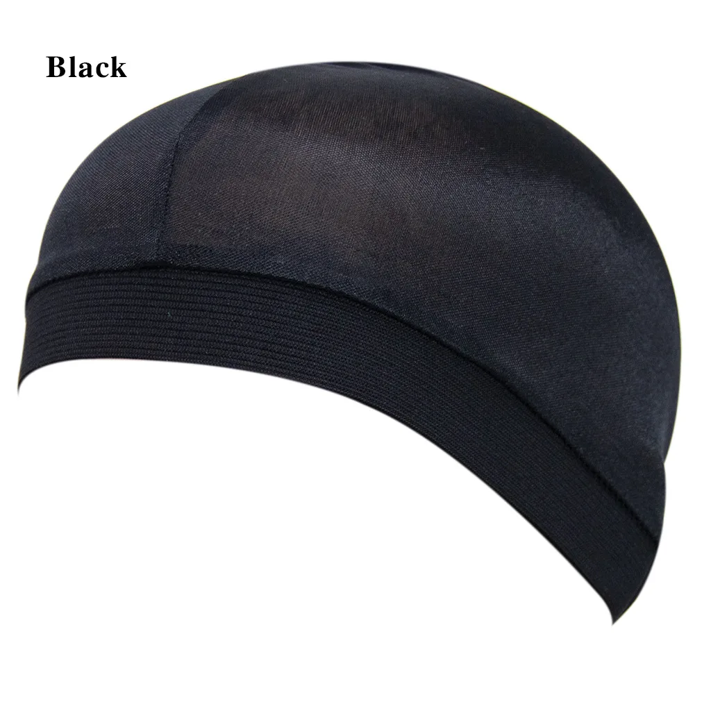 

Satin Hot Sale Silk Breathable Bottoming Hat Wig Dome Cap Wide Edge Stretch round Cap Wave Cap Bonnet Wholesale