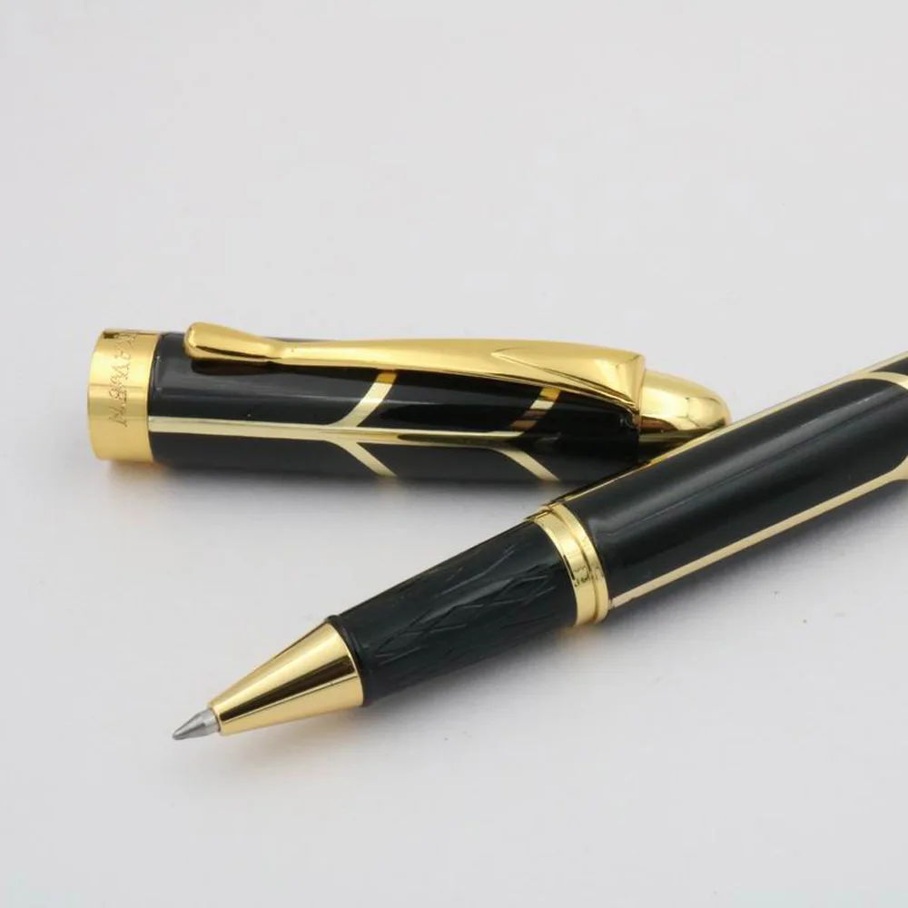 8011 черная металлическая новая золотая иридиевая перьевая ручка | Канцтовары для