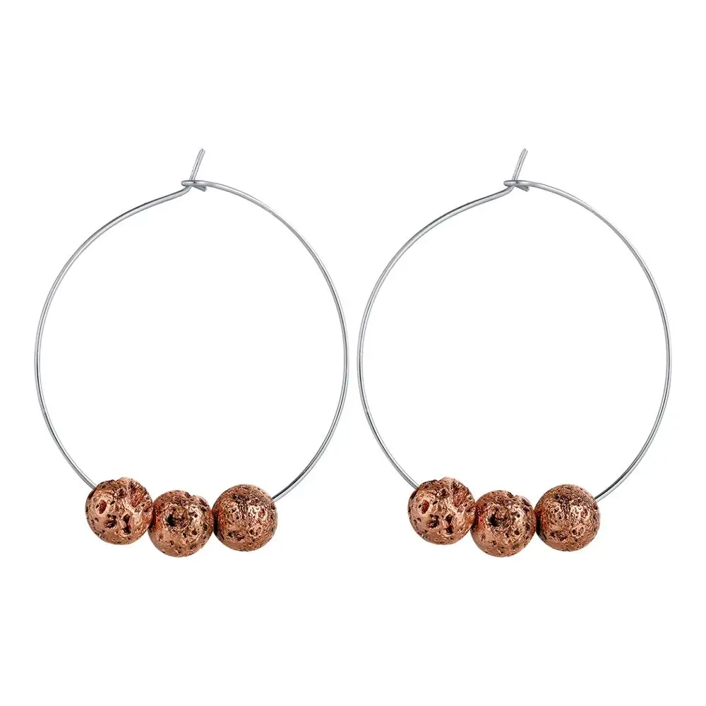 QIAMNI коричневые бусины серьги кольца для женщин этнические винтажные Boho круглые