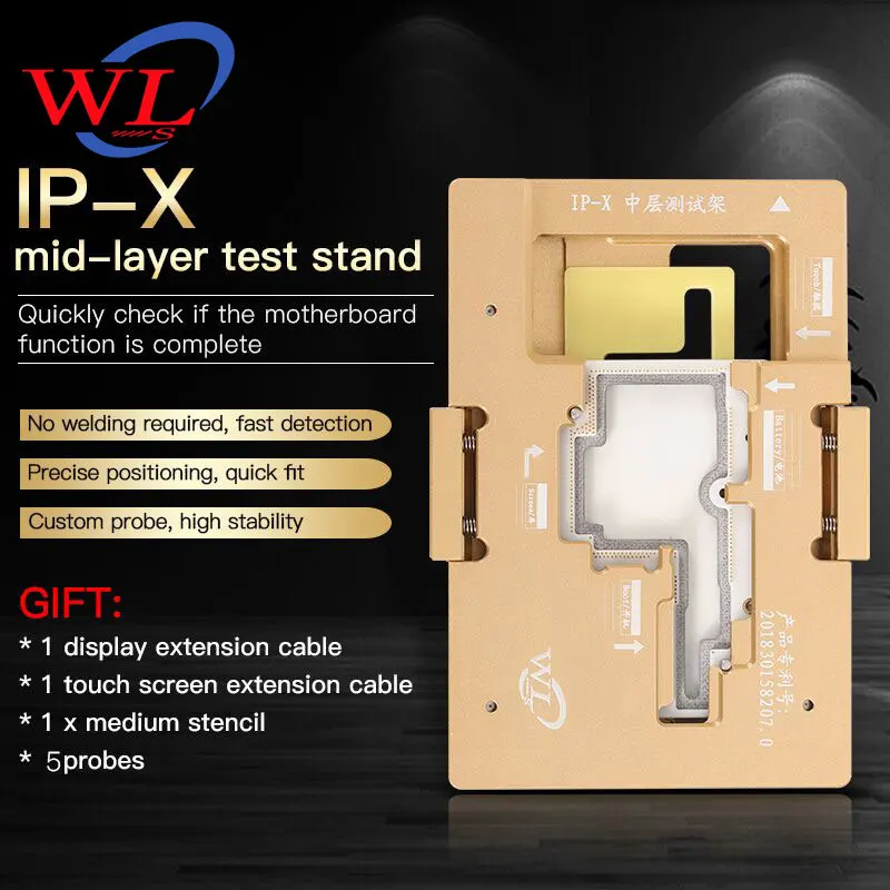 WL разъем джиг для iPhone X PCB Материнская плата тестовый держатель быстро сложенный две половинки логическая плата испытательный фиксатор без разборки