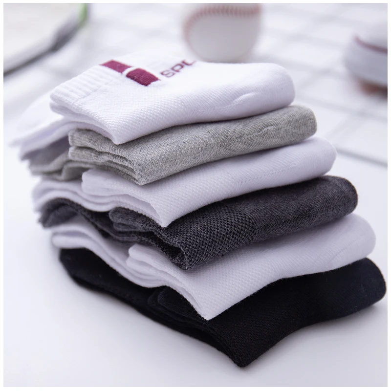 

6 Pairs Mens Ankle Socks Cotton Deodorant Spring Summer Sports Thin Mesh Breathable Sock Men's Running Basketball Tennis Sox New