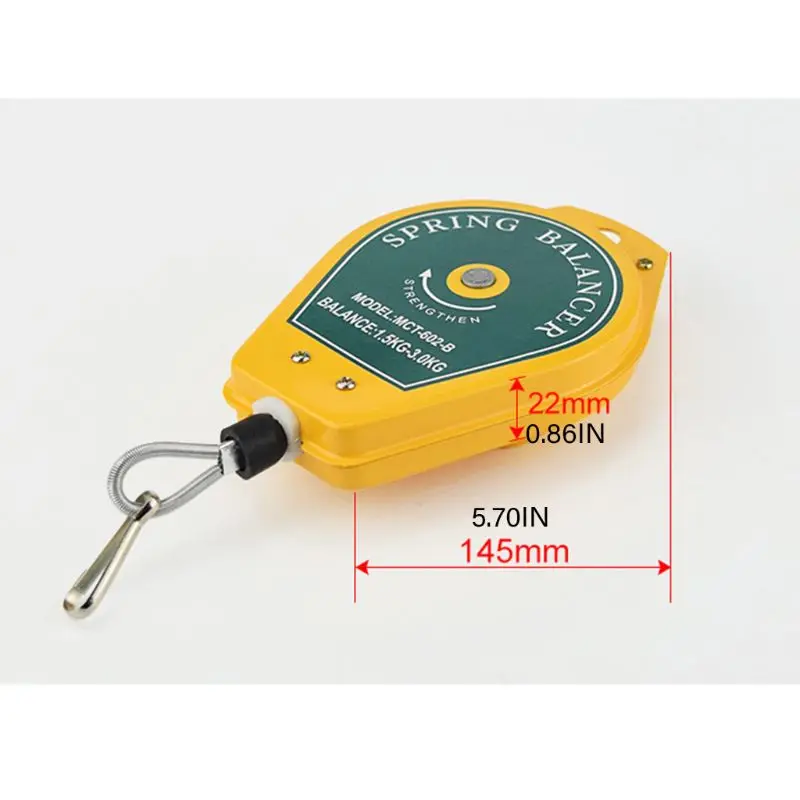 

Durable Retractable Spring Balancer Steel Wire Rope Measuring Tool Hook Holder 203C